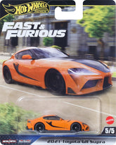 Hot Wheels Premium Car Fast & Furious 2021 Toyota GR Supra, 1:64 Scale Die-Cast Car for Collectors Inspired by Fast & Furious Movie